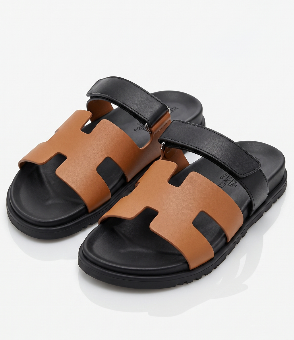 Sandales en Cuir Bicolore Premium