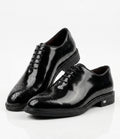 Chaussures de Ville Noires à Bout Fleuri