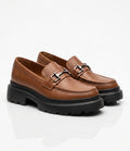 Mocassins Chunky en Cuir Marron