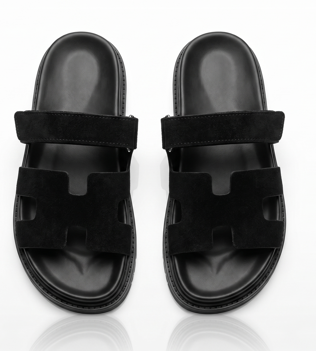 Sandales Élégantes en Daim Noir