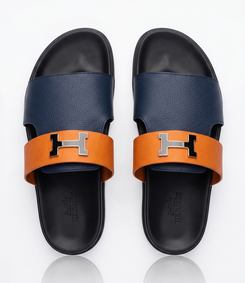 Sandales Premium Bicolores Bleu et Orange