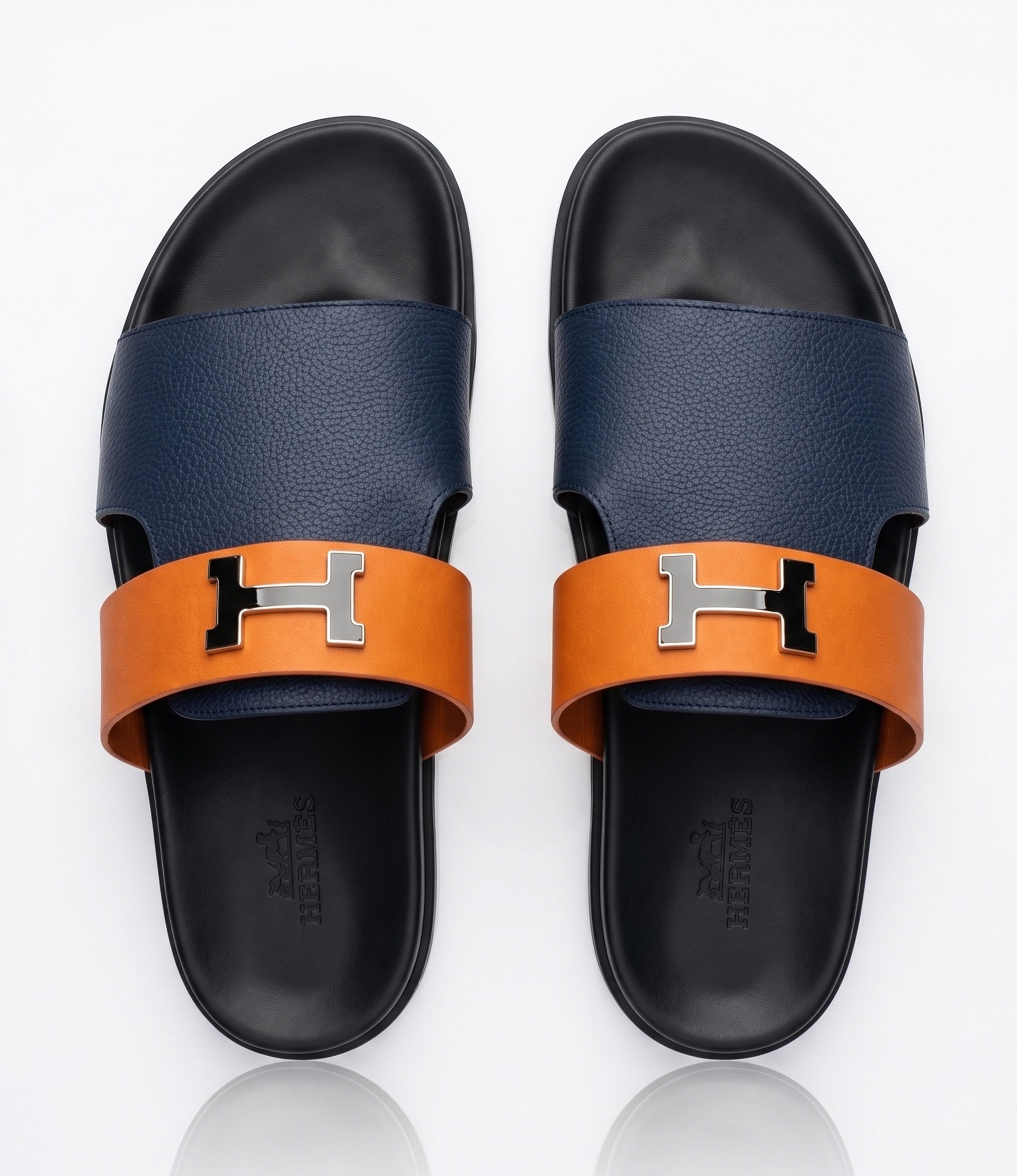 Sandales Premium Bicolores Bleu et Orange