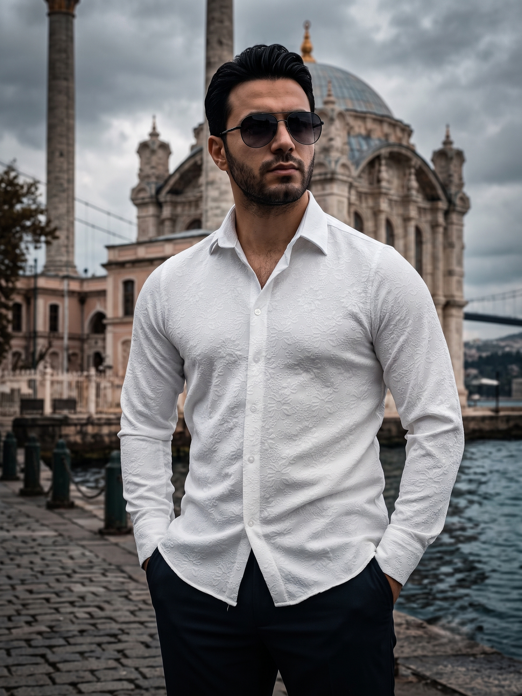 Chemise Blanche en Floral