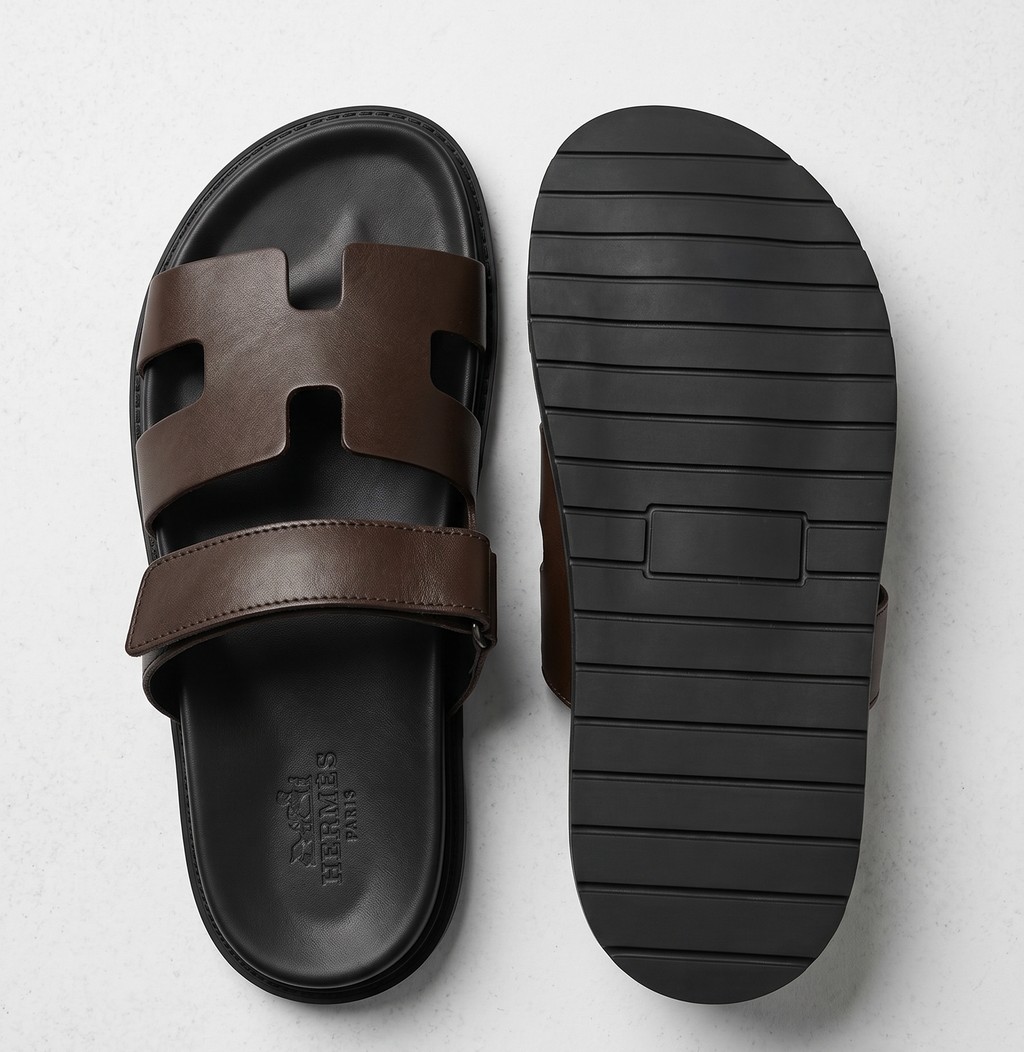 Sandales Premium Cuir Marron Foncé