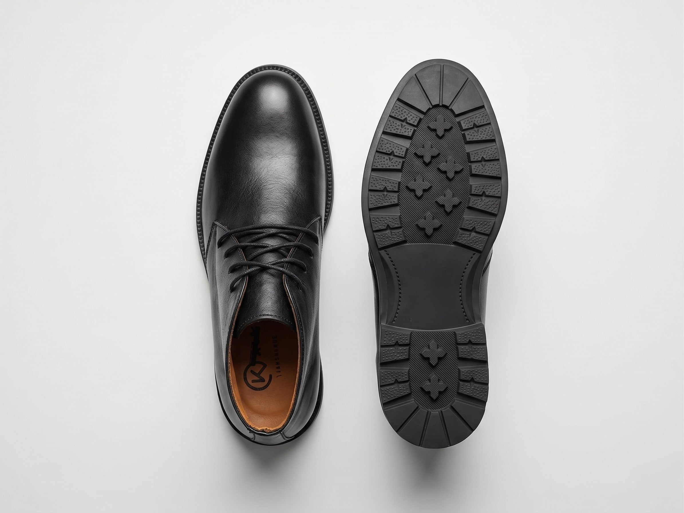 Chaussure Derby en Cuir Noir Lisse