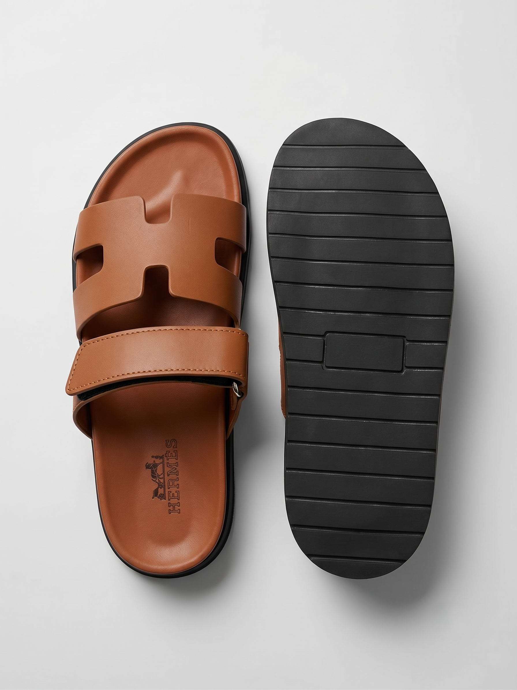 Sandales Homme en Cuir Cognac Premium