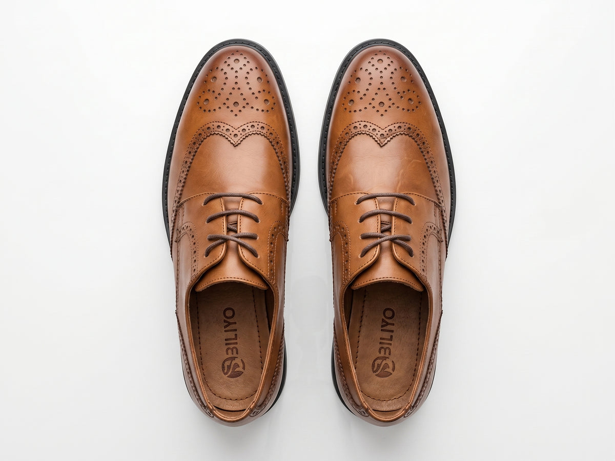 Chaussures Derby en Cuir Marron
