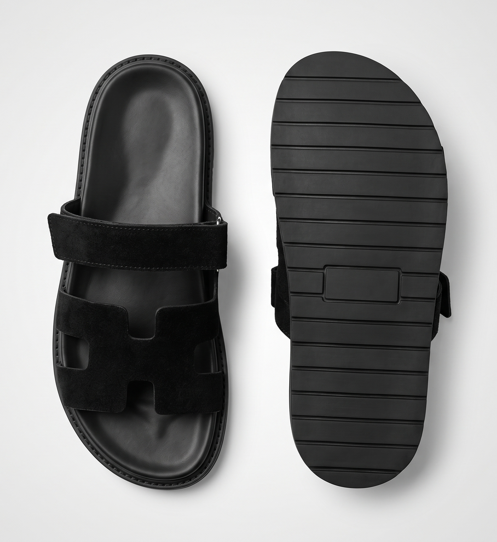 Sandales Élégantes en Daim Noir