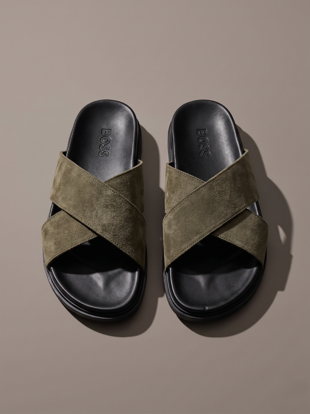 Sandal daim Vert olive