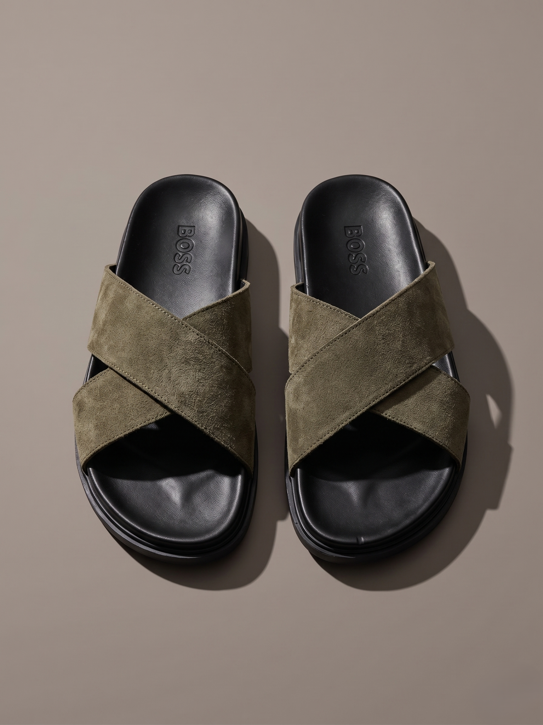 Sandal daim Vert olive