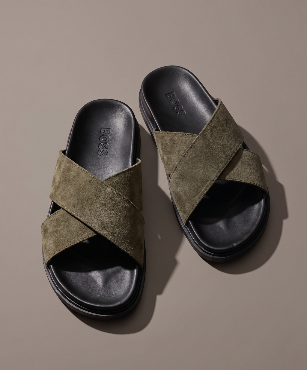 Sandal daim Vert olive