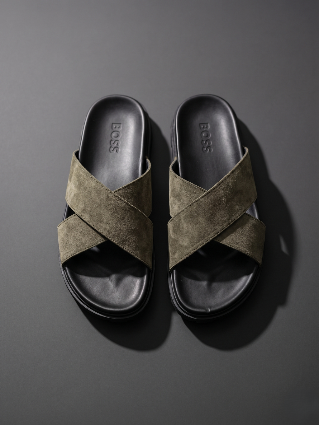 Sandal daim Vert olive