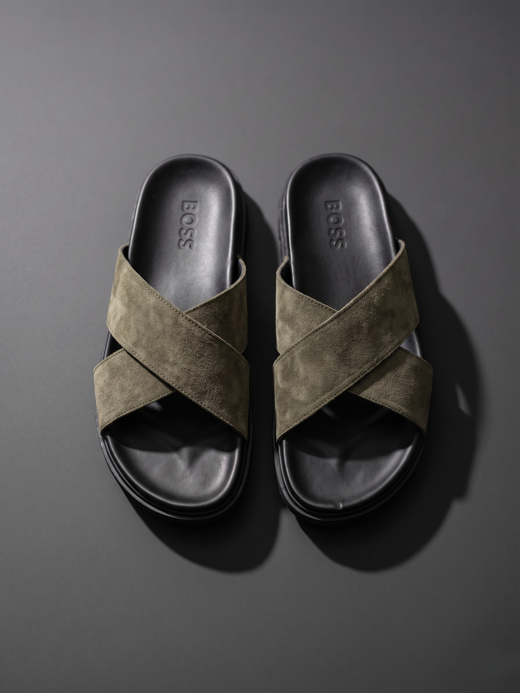 Sandal daim Vert olive