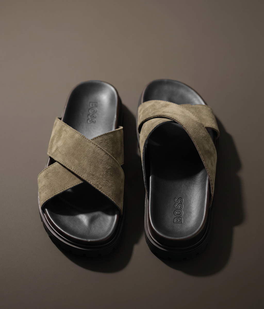 Sandal daim Vert olive