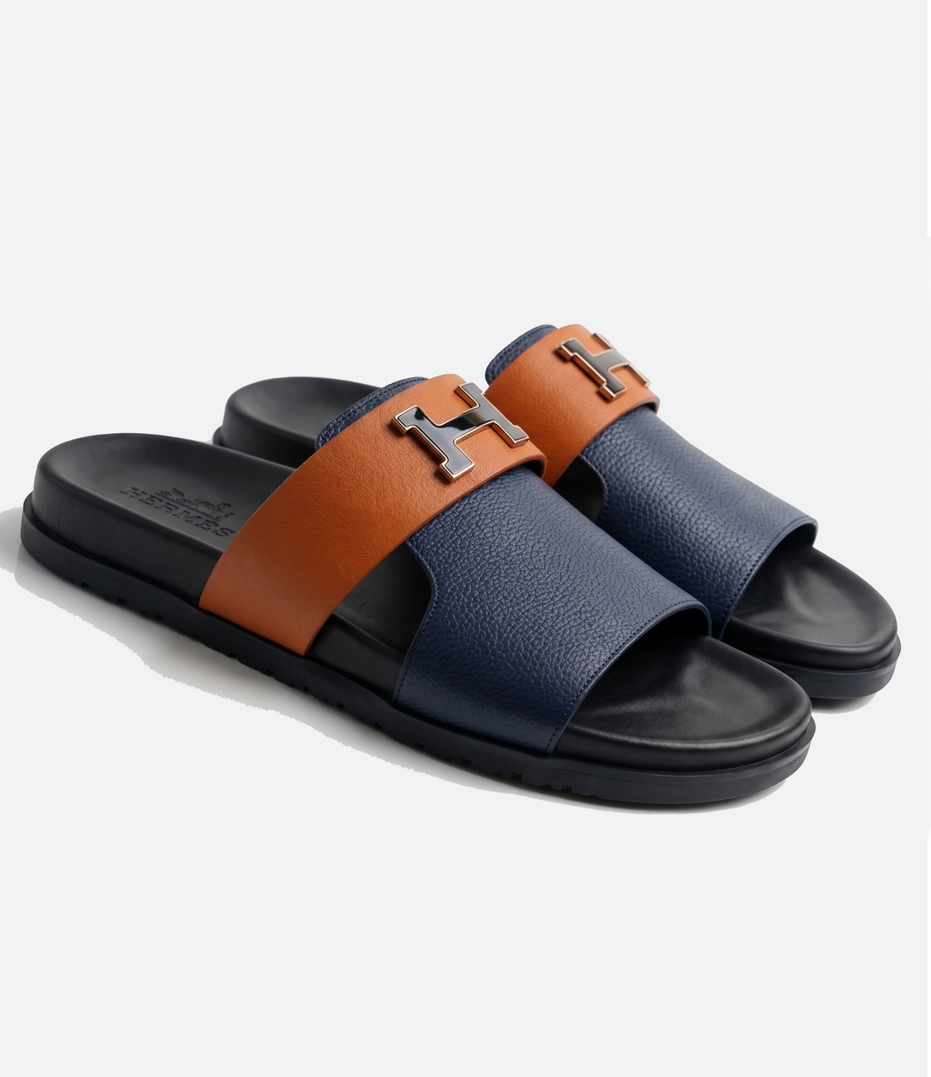 Sandales Premium Bicolores Bleu et Orange